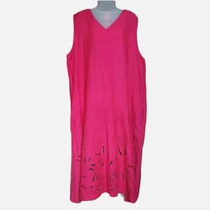 Chico's Sleeveless Linen Midi Dress (Chicos sz 4=XXL)